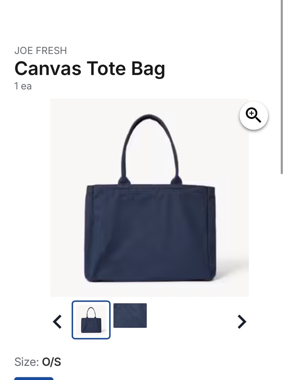 Joe Fresh Navy Canvas Tote - Picture 4 of 4